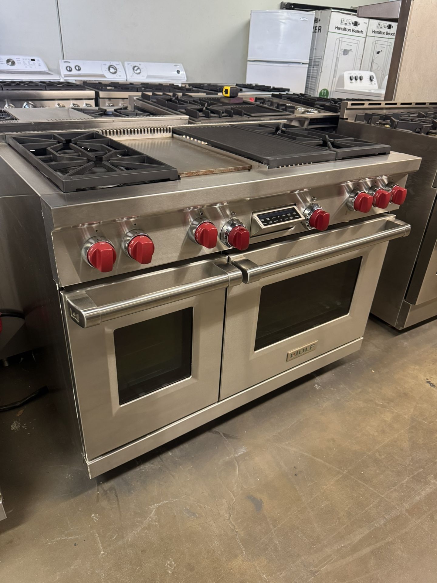 Wolf 48” Stainless Steel Dual Fuel Gas Stove