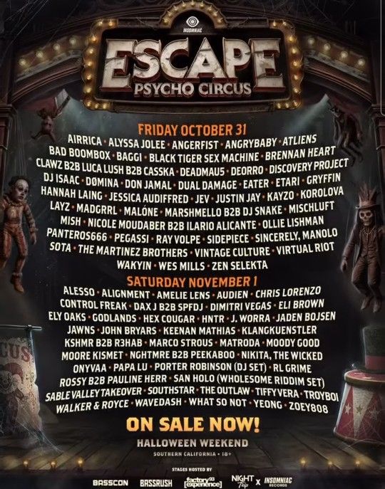 (2) 2-DAY Escape GA Wristbands