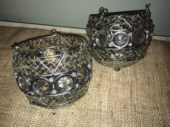 Pair of Silver Hanging Candle Holders
