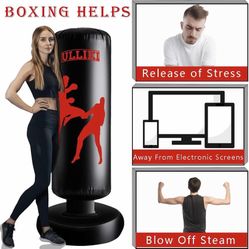 Ulliki 63-inch inflatable punching bag designed for kids and adults.