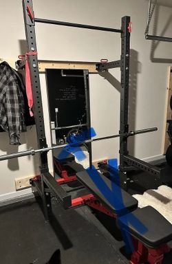 Rep PR-4100  folding squat rack with attachments ALL HARDWARE INCLUDED