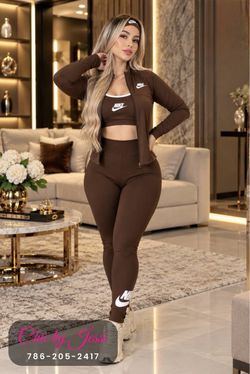 Nike 3-Piece Brown Tracksuit Set