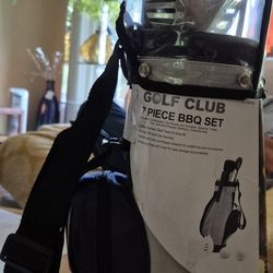 NEW Permasteel 7-Piece Golf Bag BBQ Tool Set