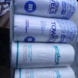 2 Windsoft WIN122085RL 11 in. x 8.5". 2-Ply Kitchen Rolls Towels,  and Two Genuine Joe Kitchen Rolls