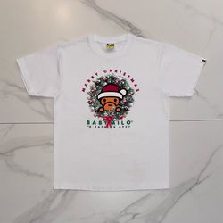 2023 BAPE Christmas Baby Milo Tee White Size Large