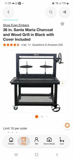 New 36" Santa Maria charcoal grill