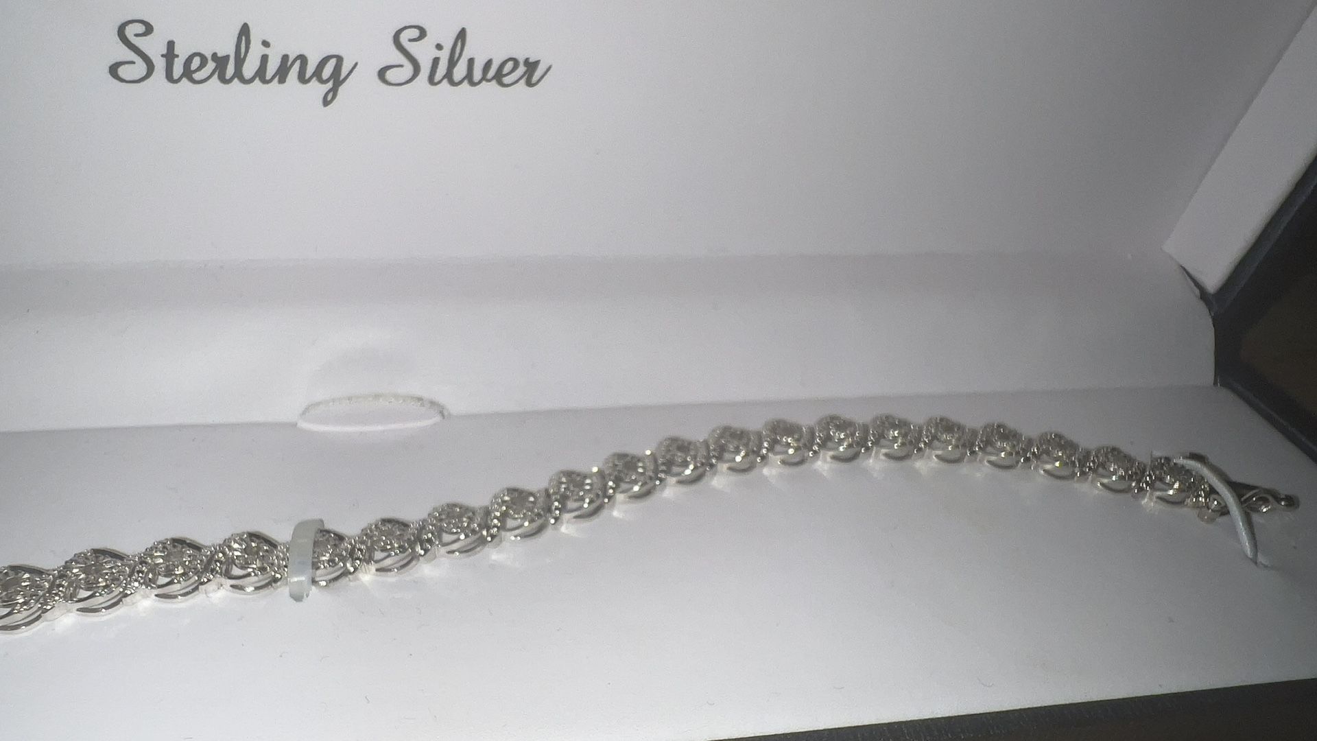 Sterling Silver 1/2 CT F. W. Diamond Bracelet |NEW|Diamond Swirl Tennis Bracelet
