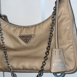 Prada Re Nylon - Tan Crossbody Bag