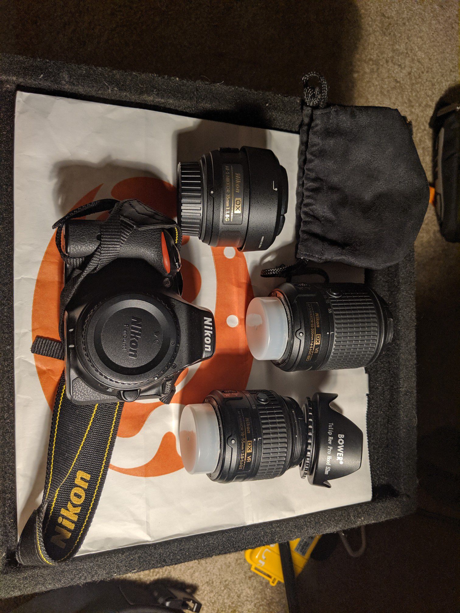 Nikon D5500 DSLR w/ 2x Lenses, 24/7 sling bag