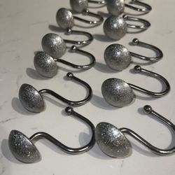 Silver Shower Hooks