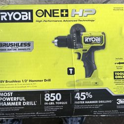(BRAND-NEW) RYOBI BRUSH 1/2” Hammer Drill 