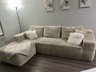 Tan Cloud Sectional Couch