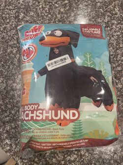 Inflatable Dog / Daschund Kid Costume 7-10 Yrs Old