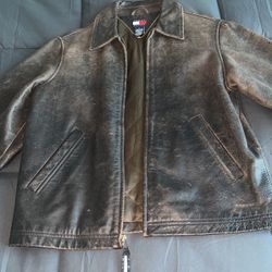 Vintage Leather Tommy Hilfiger Jacket