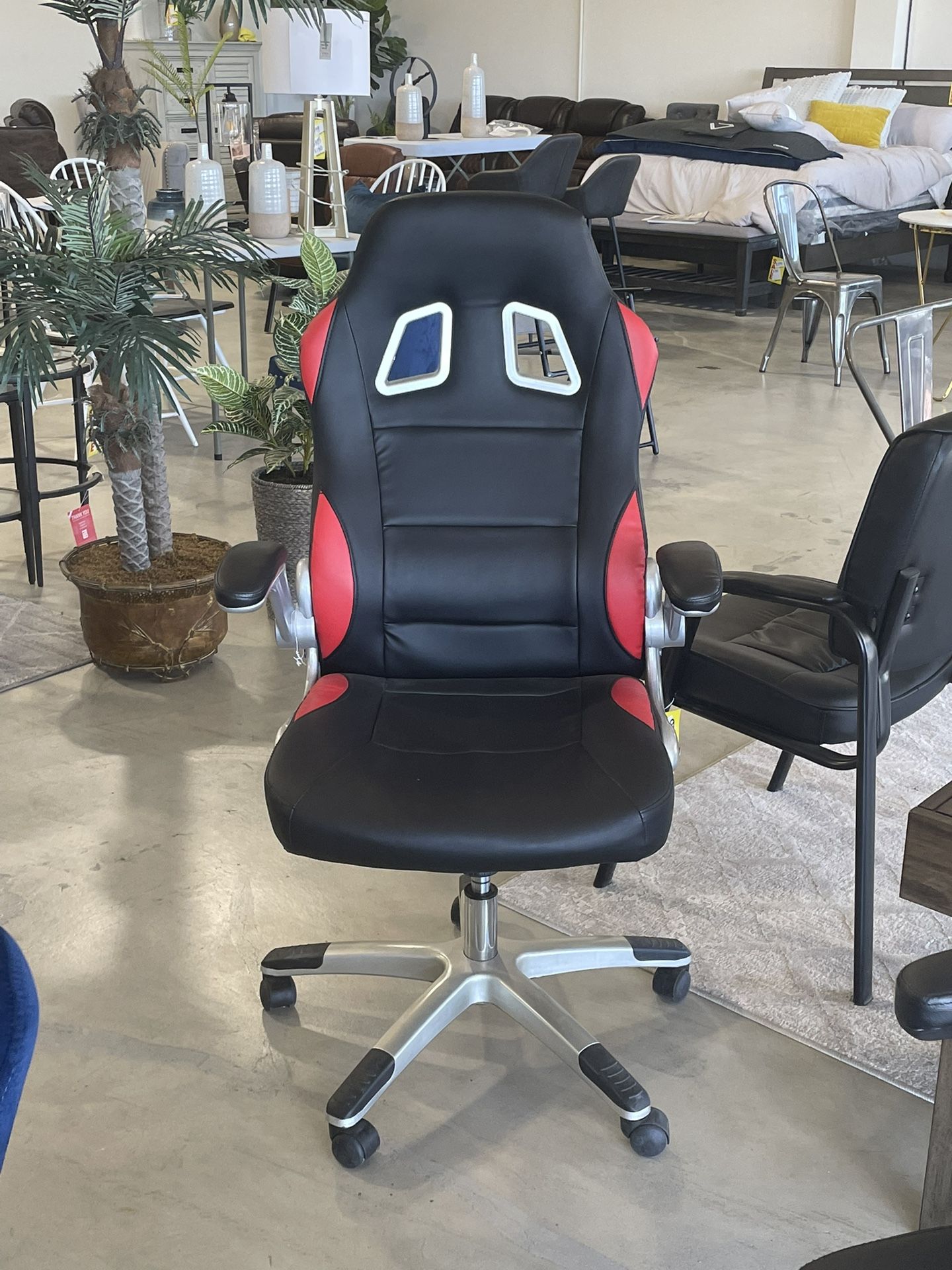 HOLIDAY GIFT 🎁 Ergonomic Swivel Adjustable Lumbar Support Tilt Executive Gaming Chair Black Red Racer Office Rolling