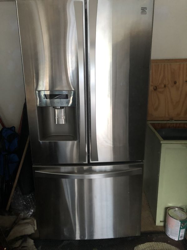 Kenmore elite French door refrigerator 33”x70”. For parts. Compressor