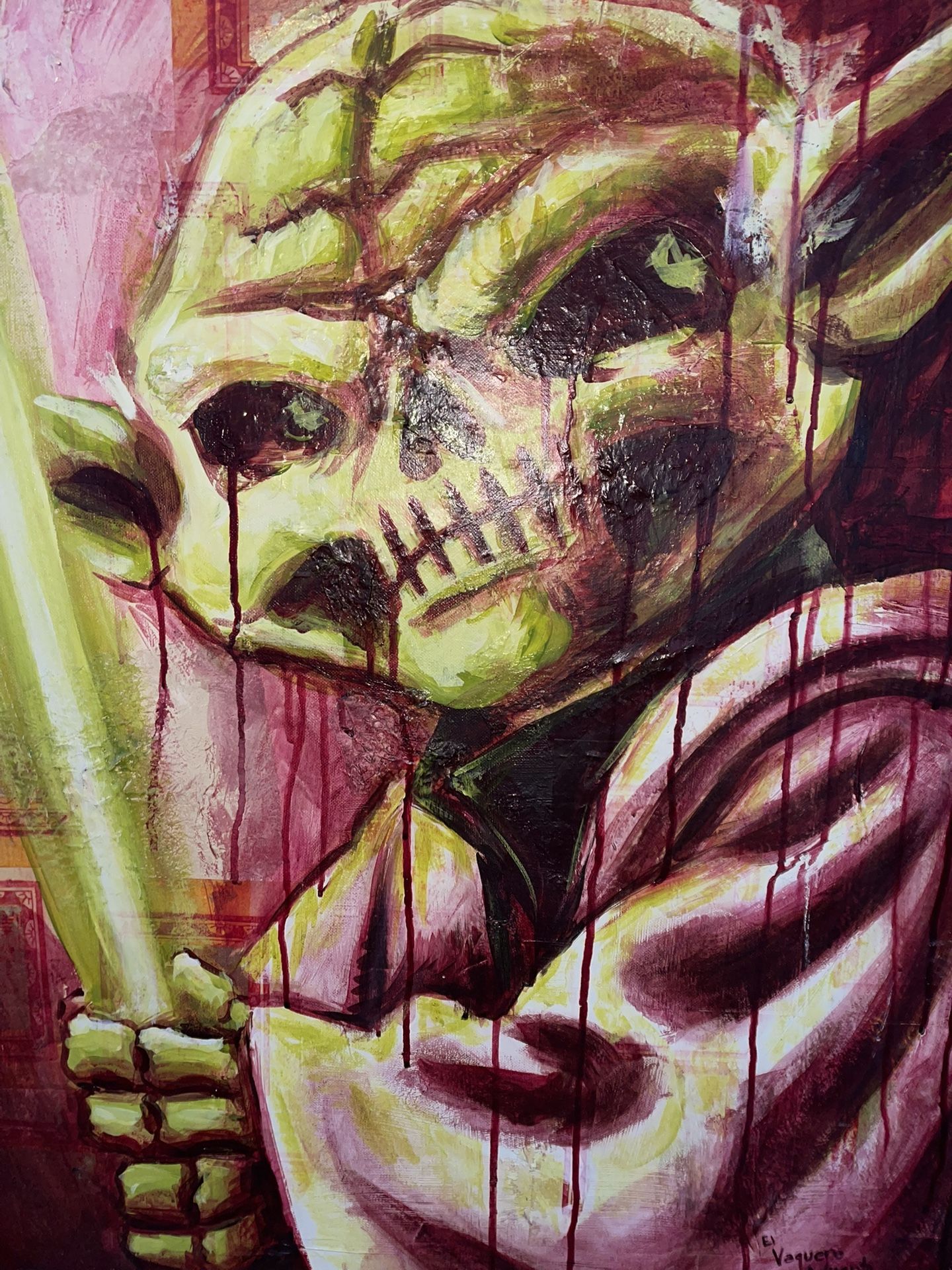 Original Yoda Zombie Painting