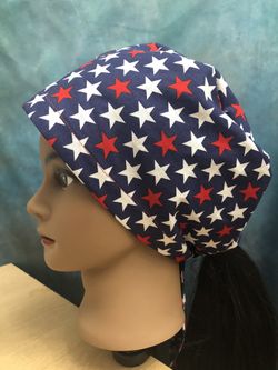 Patriotic Red, White Blue scrub caps