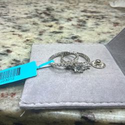 Moissanite Wedding Set Real 925 Silver