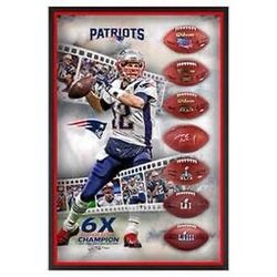 Tom Brady (RARE) 40” x 60” 7 football shadow box