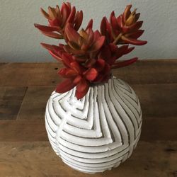 Garden artificial red succulent 5”hx3”w NEW 3 available NEW