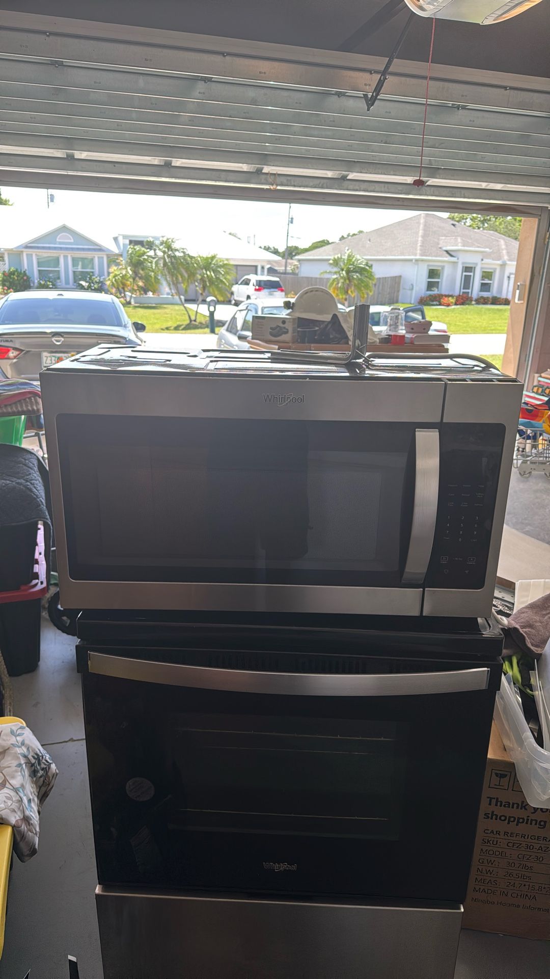 Whirlpool Microwave, Stainless, And Black