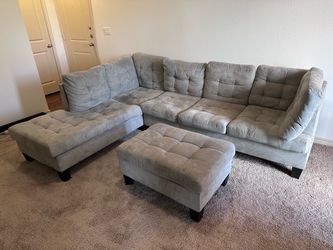 Couch with chaise and ottoman