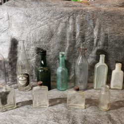 Antique Bottles - 12 Total