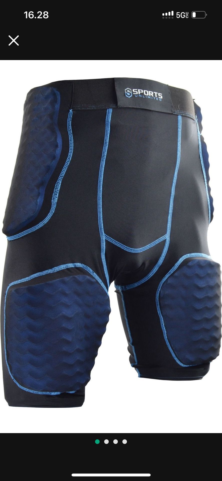 Sports Unlimited youth 5 Pad Integrated Football Girdle 2.0, New size S