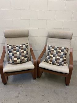 IKEA POÄNG Armchairs – Set of 2 Lounge Chairs