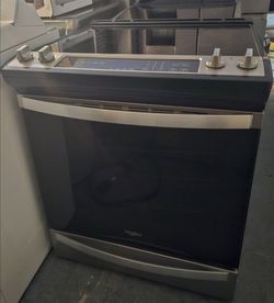 WHIRLPOOL STAINLESS STEEL SLIDE IN GLASSTOP STOVE CONVECTION OVEN......$ 380