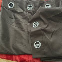 Brown Balcony Slider Curtains 