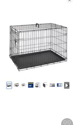 Large Black Wire Dog Crate with Tray