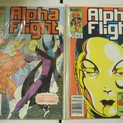 Comics Marvel Alpha Flight Issues 2, 12, 18-25 (G) (VG) 80s Copper Age (worth 25) 
