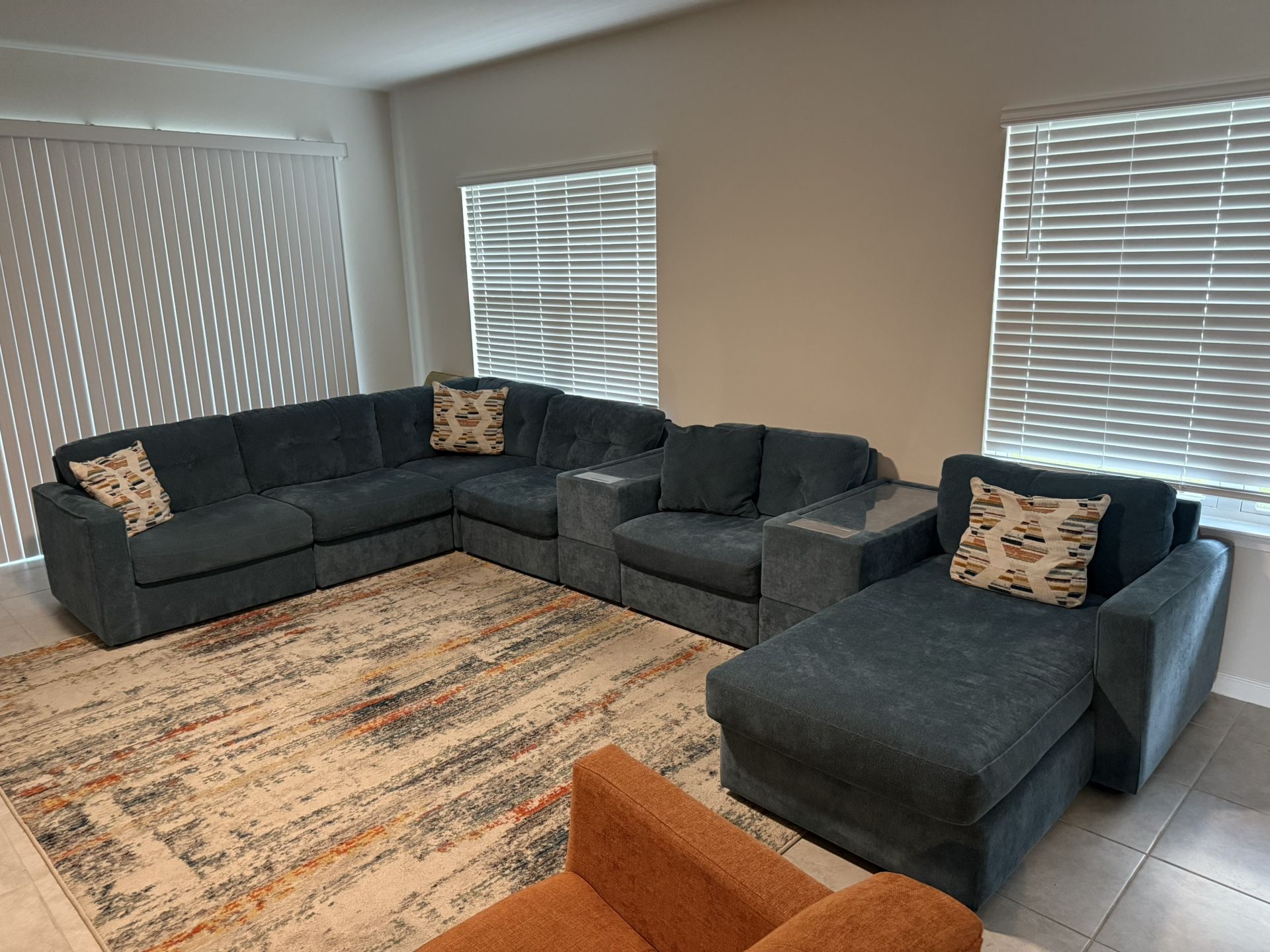 8 Piece Modular Sectional - Fabric - Perfect Shape!