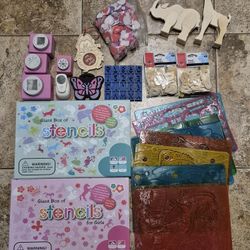 Stencils, Stamps Punchers, Stickers And Wooden Paint Animals 