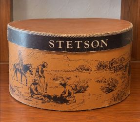 Vintage Stetson Hat Box Western Design
