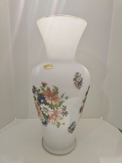 Made In Italy Glass Hand Painted Vase