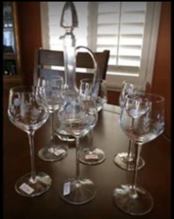 Toscany Vintage Wine Decanter and Long Stem Wine Glasses