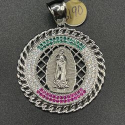 Virgen De Guadalupe Pendant Sterling Silver .925