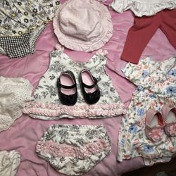 Two Piece Boutique Outfit 0- 3 Months W/ Shoes 