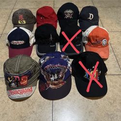 9 Disney Hats Lot Some Rare, Vintage 90s 2000s Y2k Disneyland