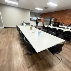 White Long Table With Chairs