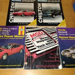 Honda And Acura Repair Manual Book Automotive Maintenance Technician MSD Ignition Booklet 