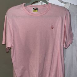 BAPE PINK T SHIRT SIZE L