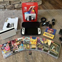 Switch OLED Model Console 64GB With Games And Accessories 