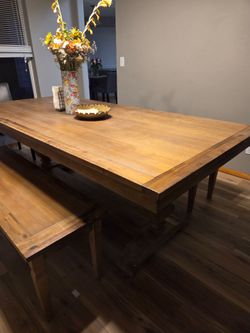 Dining Room table set with two benches