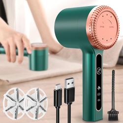 1200mAh Electric Lint Remover Portable Rechargeable Fabric Shaver for Clothes Furniture Couch Sweater Defuzzer Pet Hair Remover,6-Leaf Blades,3-Speed,