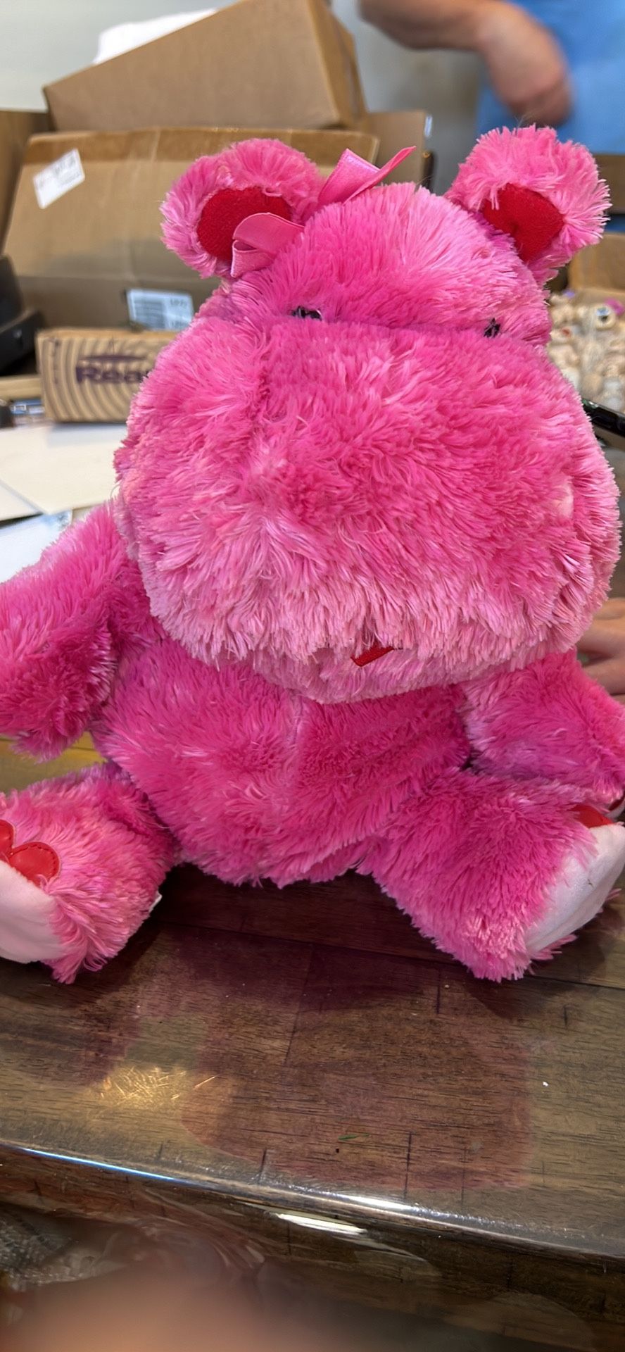 pink talking, ear moving hippopotamus stuffed animals
