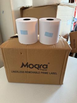 Moqra Sticky Thermal Receipt Label Rolls (40mm) 3” x 170’, 1 Roll